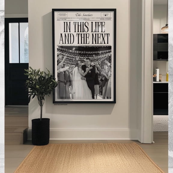 Personalizable Wedding Newspaper Modern Classic Poster