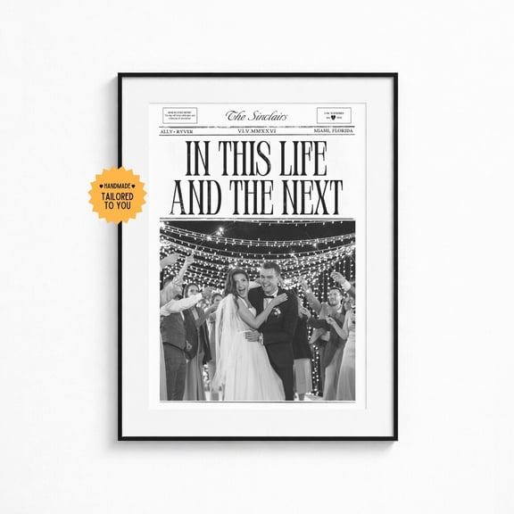 Personalizable Wedding Newspaper Modern Poster