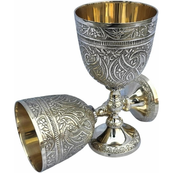 Personalization Engraving Brass Goblet Glass Engraved Handmade Royal king Wine Cup Royal 6 inch Goblet Glass Brass Dcor