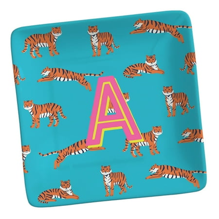 Personalization Mall Animal Print Initial Ring Dish, Tiger