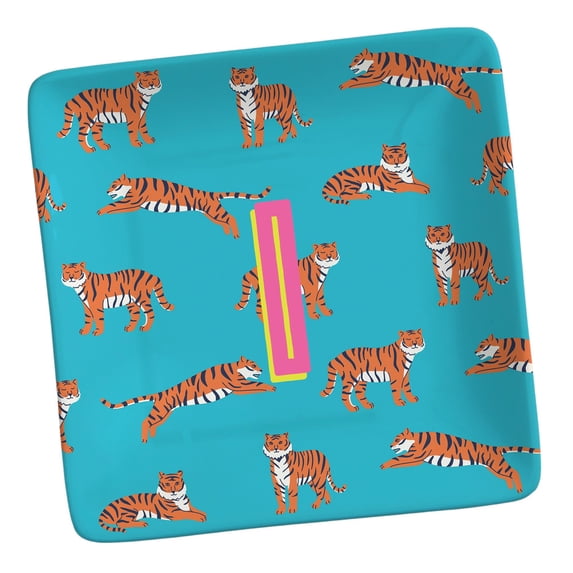 Personalization Mall Animal Print Initial Ring Dish, Tiger