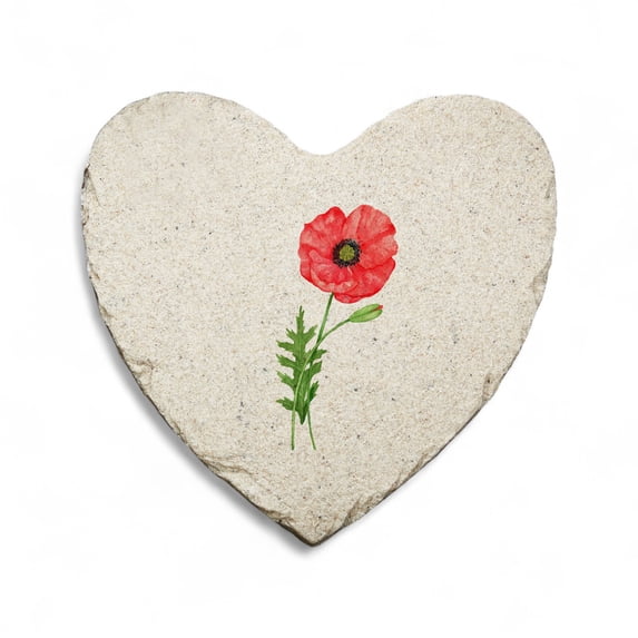 Personalization Mall Birth Month Flower Heart Garden Stone, 5.75", August