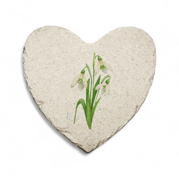 Personalization Mall Birth Month Flower Heart Garden Stone, 5.75", January