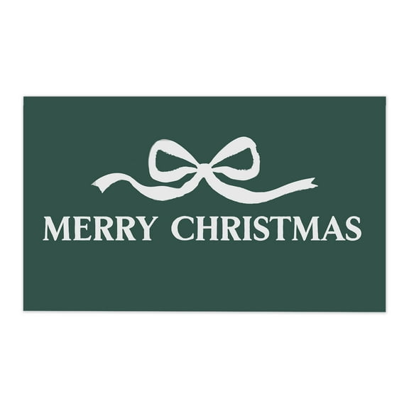 Personalization Mall Christmas Bow Doormat, 18x27, Green