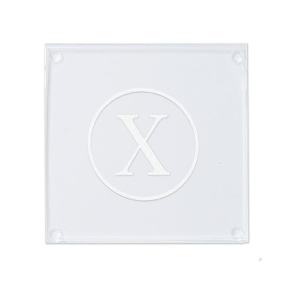 Personalization Mall Classic Celebrations Engraved Initial Glass Coaster