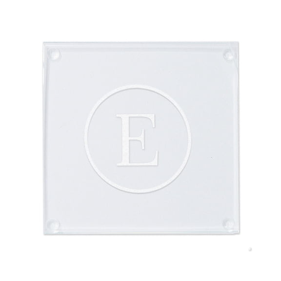 Personalization Mall Classic Celebrations Engraved Initial Glass Coaster