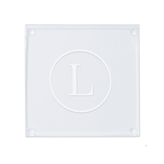 Personalization Mall Classic Celebrations Engraved Initial Glass Coaster
