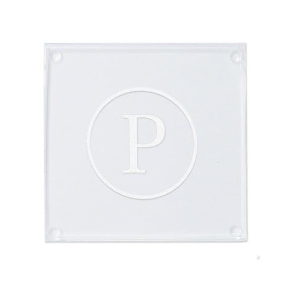 Personalization Mall Classic Celebrations Engraved Initial Glass Coaster
