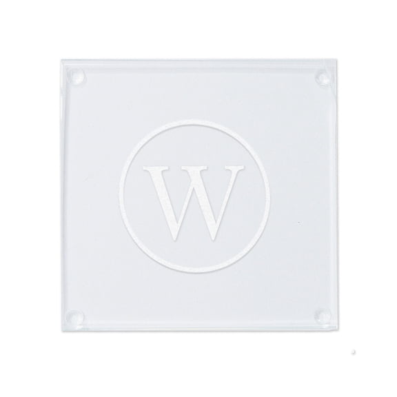 Personalization Mall Classic Celebrations Engraved Initial Glass Coaster