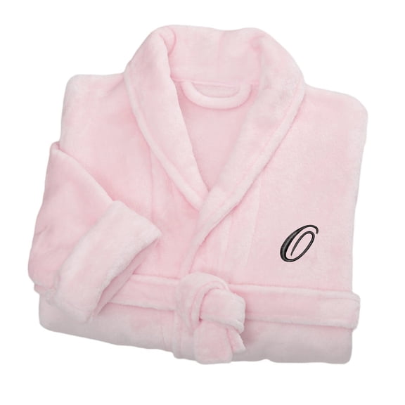 Personalization Mall Embroidered Short Fleece Robe - Pink