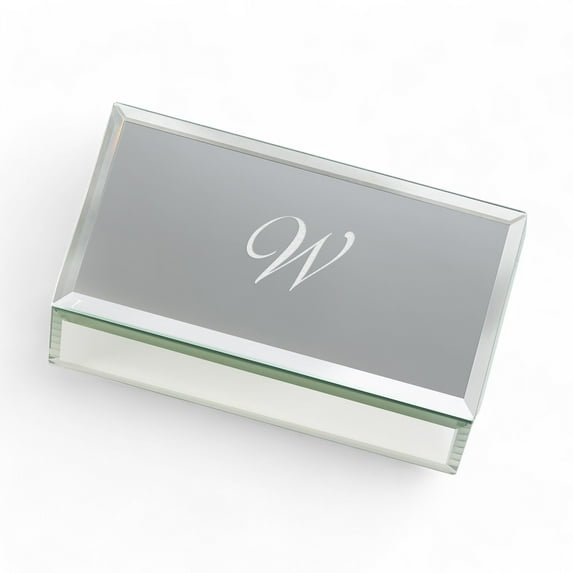 Personalization Mall Engraved Initial Mirrored Jewelry Box