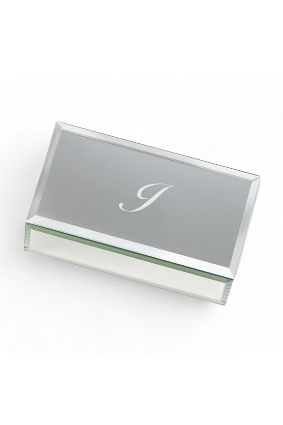 Engraved Initial Mirrored Jewelry Box