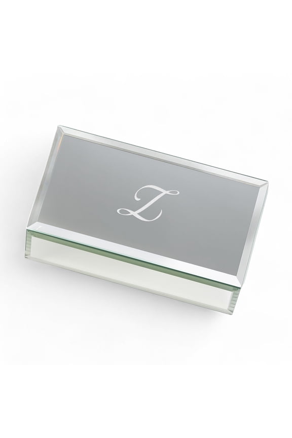 Engraved Initial Mirrored Jewelry Box