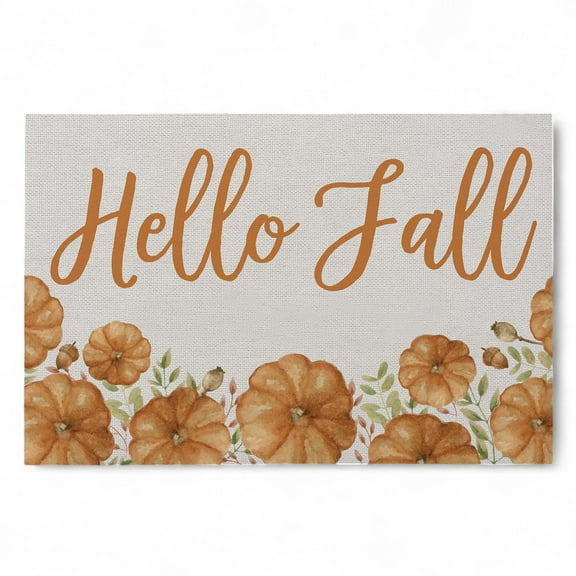 Personalization Mall Fall Seasonally Script Oversized Doormat- 24x48