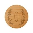 thumbnail image 1 of Personalization Mall Farmhouse Floral Personalized Initial Wood Coaster, 1 of 1