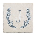 thumbnail image 1 of Personalization Mall Farmhouse Floral Personalized Letter Tumbled Stone Coaster Set, 1 of 4