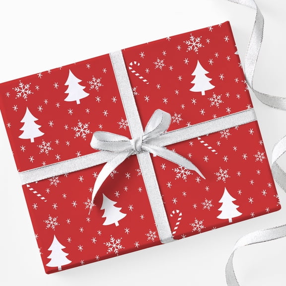 Personalization Mall Festive Icons Christmas Wrapping Paper Roll - 6ft Roll