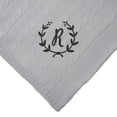 thumbnail image 1 of Personalization Mall Floral Wreath Initial Cable Knit Throw Blanket, Grey, 50"x60", 1 of 1