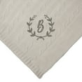 thumbnail image 1 of Personalization Mall Floral Wreath Initial Cable Knit Throw Blanket , Tan, 50"x60", 1 of 1
