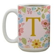 thumbnail image 1 of Personalization Mall Flowery Initial Coffee Mug, Gold and Pink, 1 of 4