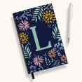 thumbnail image 1 of Personalization Mall Flowery Initial Journal, Mint and Navy, A, 1 of 4