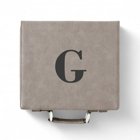 Personalization Mall Grey Leatherette Poker Chip Set, G