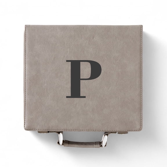 Personalization Mall Grey Leatherette Poker Chip Set, P
