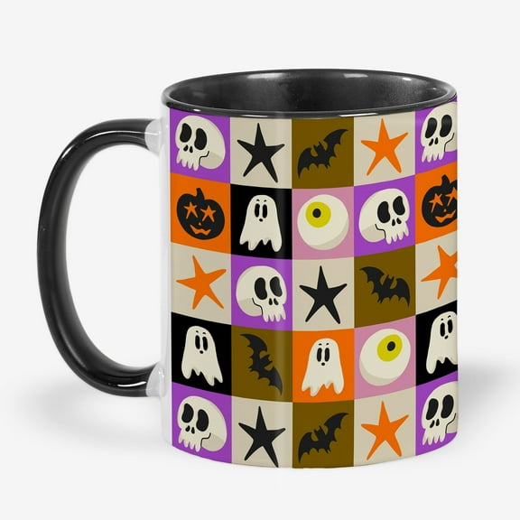 Personalization Mall Halloween Checkered Coffee Mug, 11 Oz.
