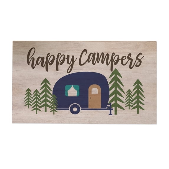 Personalization Mall Happy Campers Personalized Doormat, 20" x 35"