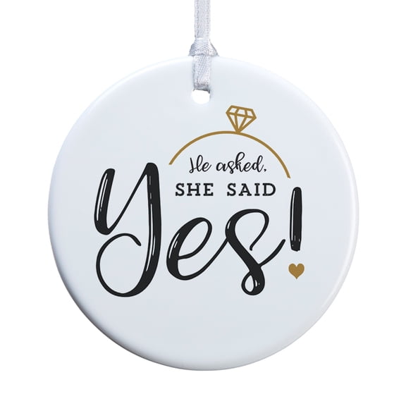 Personalization Mall He Asked, She Said Yes! Engagement Ornament