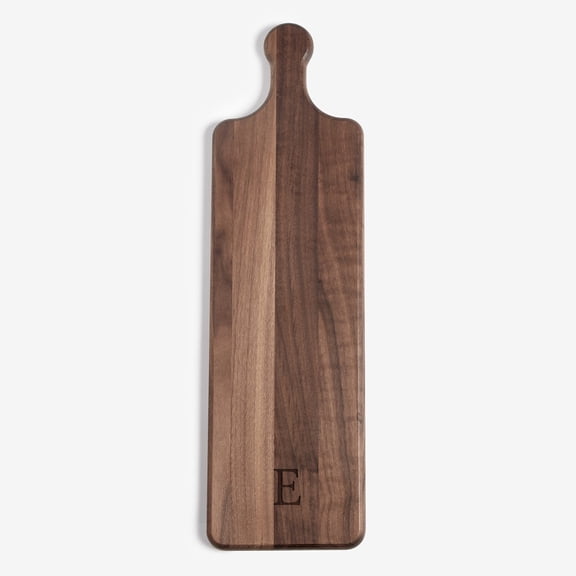 Personalization Mall Heritage Initial Engraved Walnut Paddle Serving Board, E