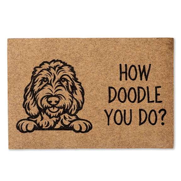 Personalization Mall How Doodle You Do 18x27 Synthetic Coir Doormat