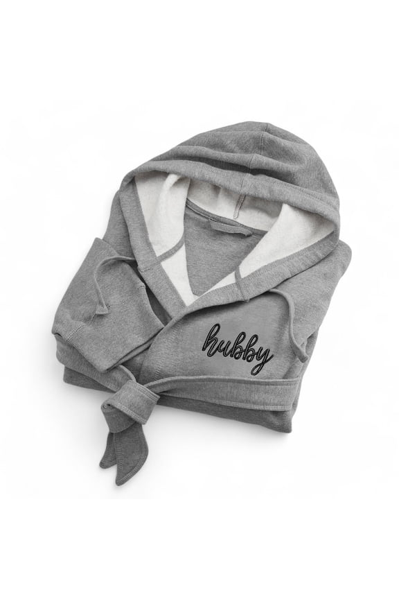 Hubby Embroidered Sweatshirt Robe