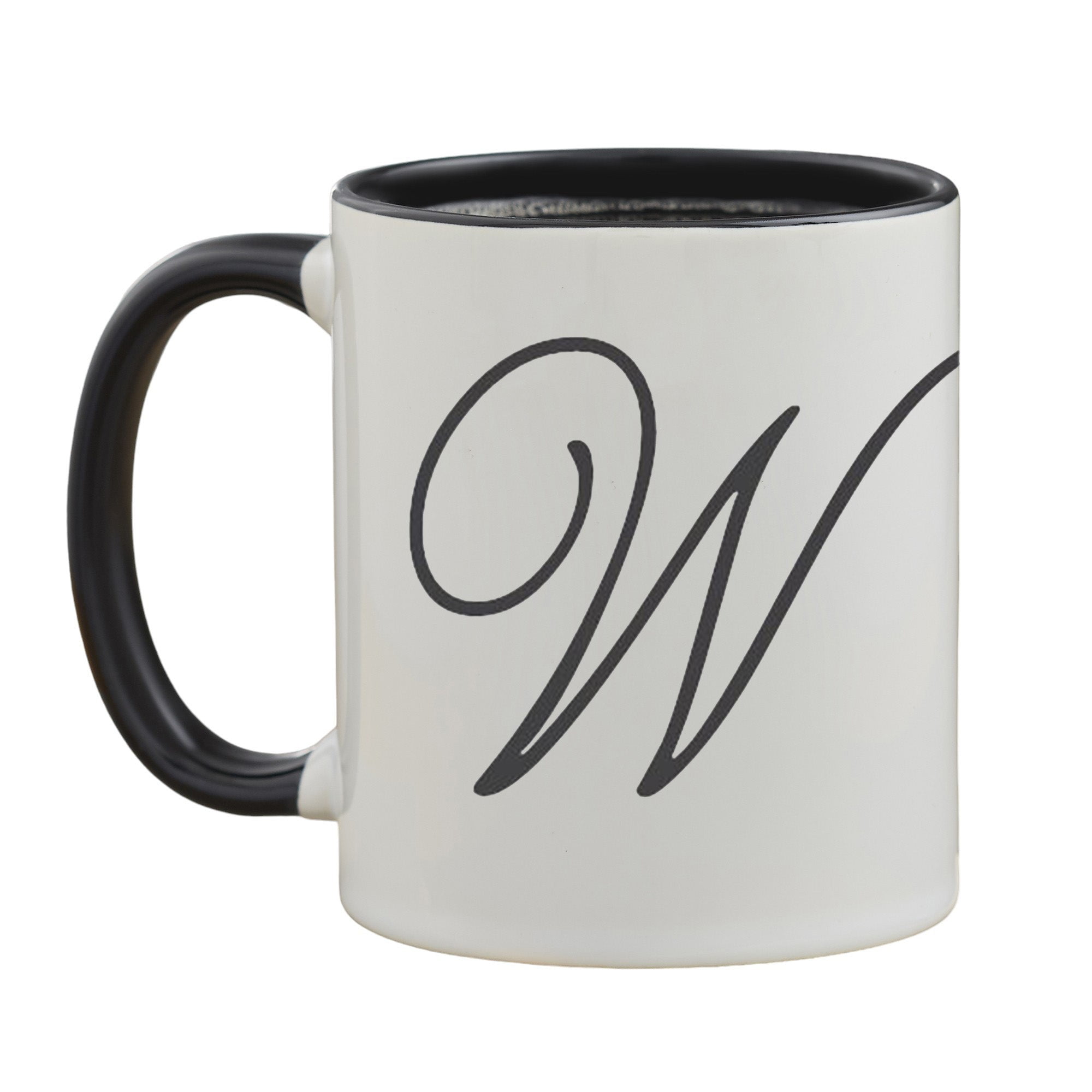 Personalization Mall Initial Accent Personalized Black 11 oz. Coffee Mug, H