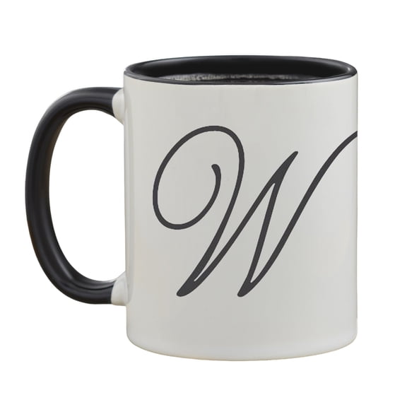 Personalization Mall Initial Accent Personalized Black 11 oz. Coffee Mug