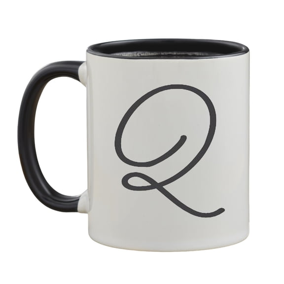 Personalization Mall Initial Accent Personalized Black 11 oz. Coffee Mug