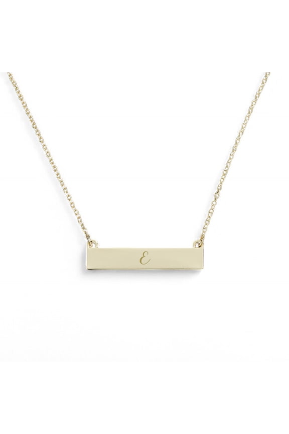 Initials Nameplate Necklace, Gold