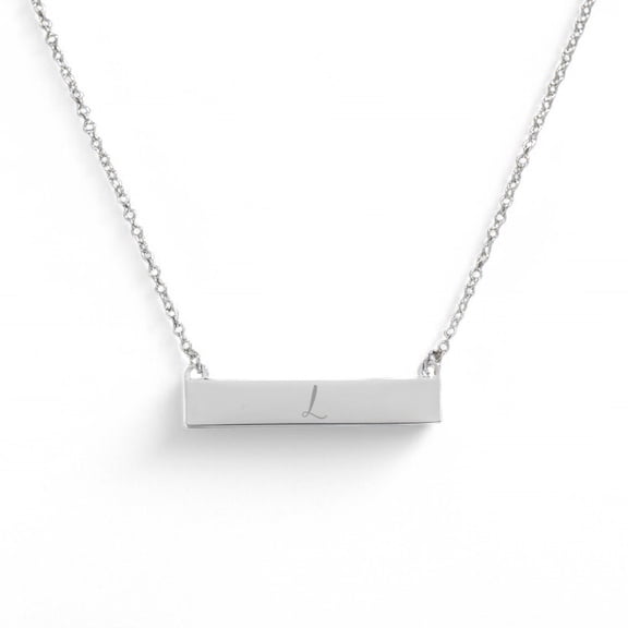 Personalization Mall Initials Nameplate Necklace, Silver
