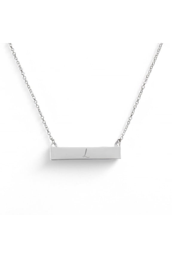 Initials Nameplate Necklace, Silver