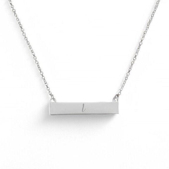 Personalization Mall Initials Nameplate Necklace, Silver