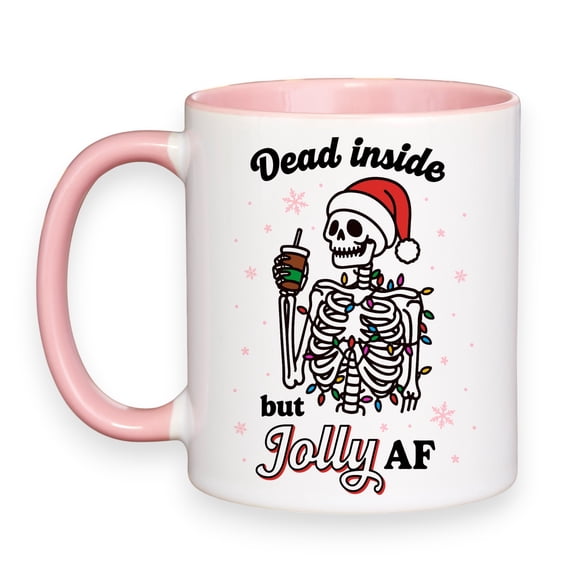 Personalization Mall Jolly AF Christmas 11 oz. Coffee Mug, Pink