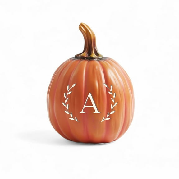 Personalization Mall Laurel Initial Monogram Pumpkins - Small Orange, A
