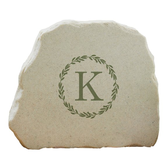 Personalization Mall Laurel Monogram Standing Garden Stone, K