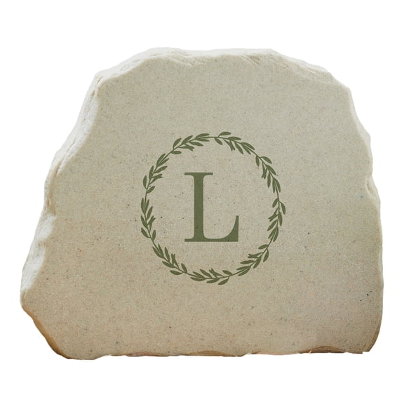 Personalization Mall Laurel Monogram Standing Garden Stone, L