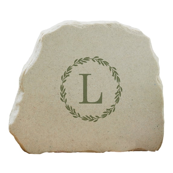 Personalization Mall Laurel Monogram Standing Garden Stone, L
