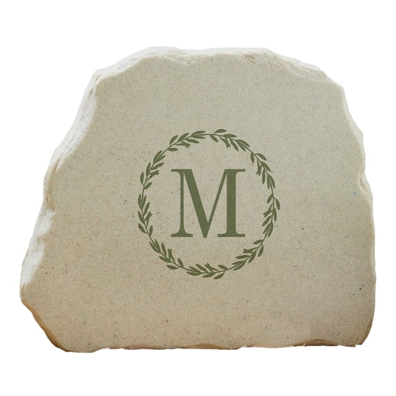 Personalization Mall Laurel Monogram Standing Garden Stone, M