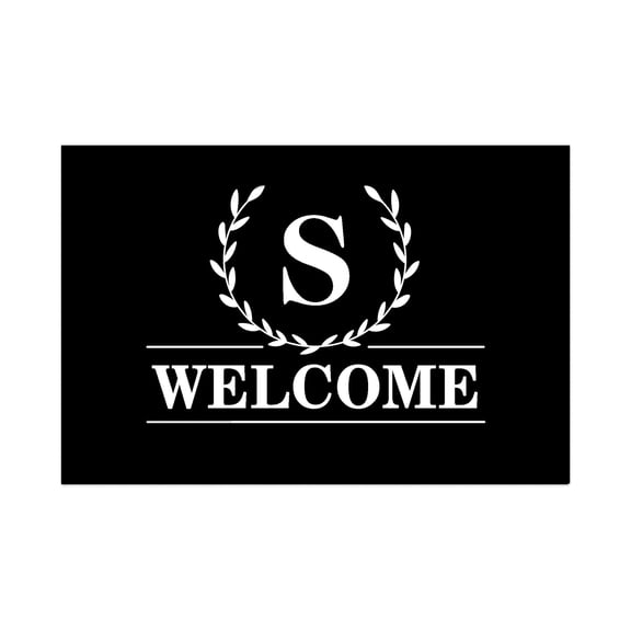 Personalization Mall Laurel Wreath Letter Doormat, 20" x 35"