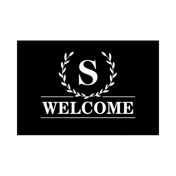 Personalization Mall Laurel Wreath Personalized Letter Doormat, 18" x 27"