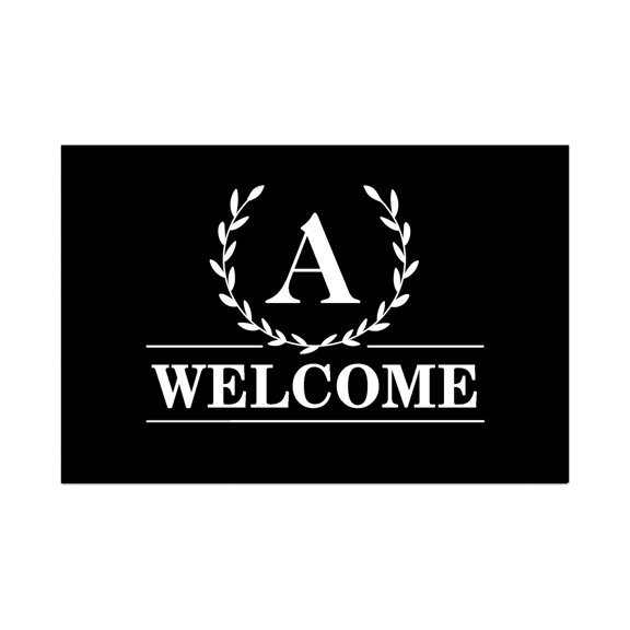 Personalization Mall Laurel Wreath Personalized Letter Doormat, 18" x 27"