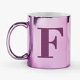thumbnail image 1 of Personalization Mall Metallic Initial 11 Oz. Mug, Purple, F, 1 of 6